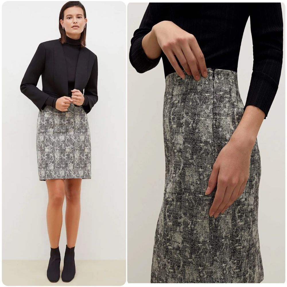 MM. LaFleur Noho Pencil Skirt in Black White Crackle | Size 0